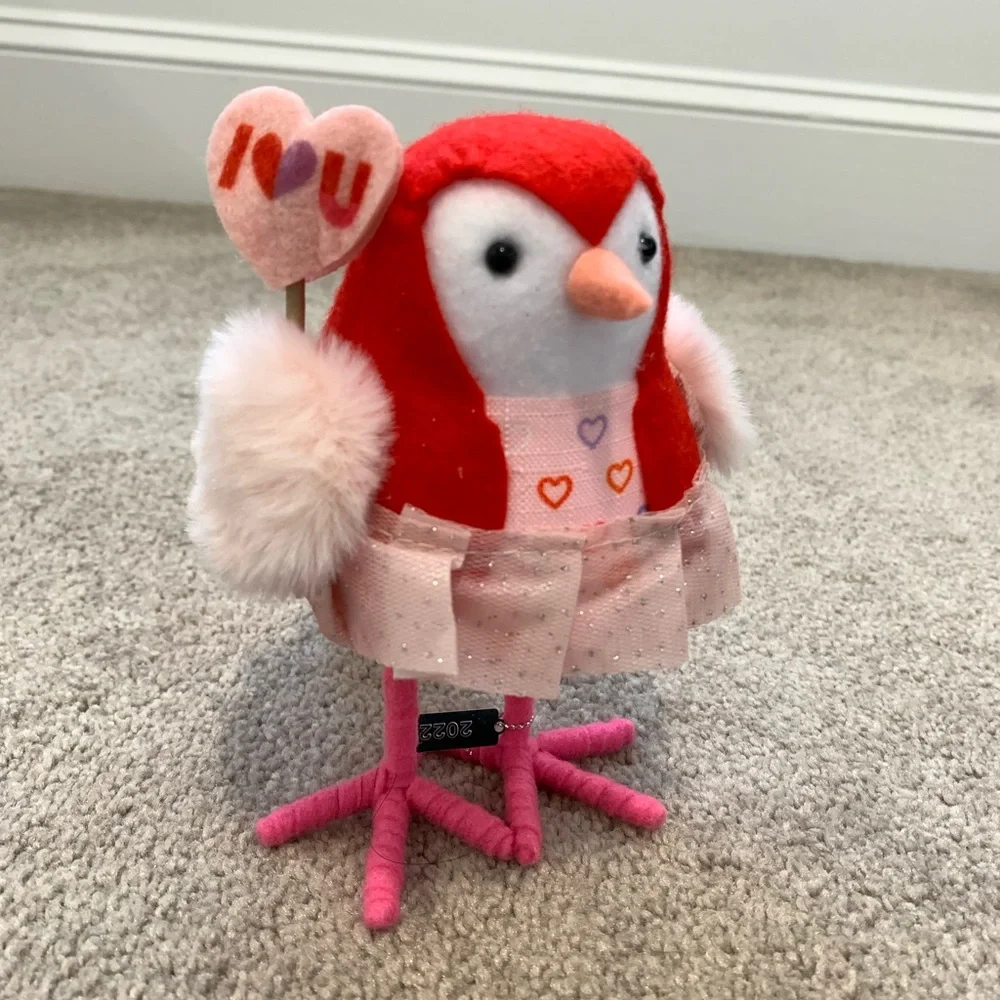 Target Spritz Valentine's Day 2022 Featherly Friends Fabric Bird Carmine